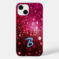 Monogrammed Burgundy Red Pink Glitter