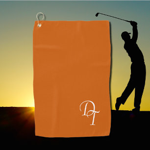 Monogrammed -  burnt orange  golf towel
