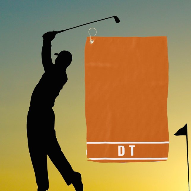 Monogrammed -  burnt orange golf towel (Creator Uploaded)