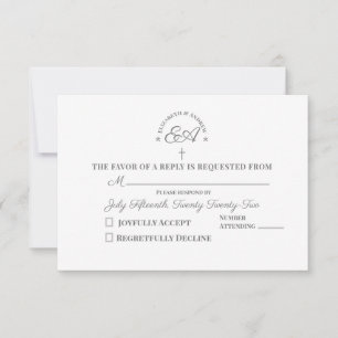 Monogrammed Catholic RSVP Card