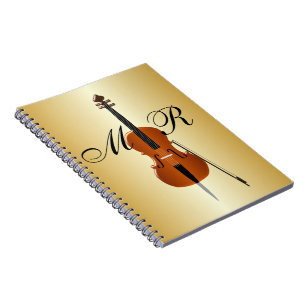 Monogrammed Cello Design Spiral Notebook