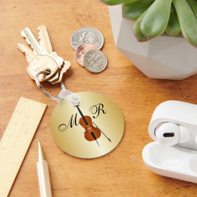 Monogrammed Cello Key Ring (Desk)