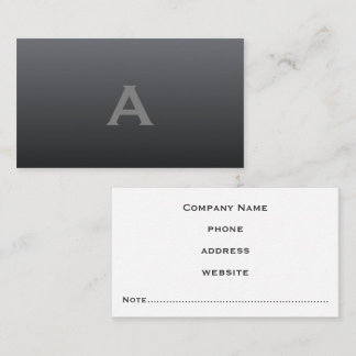 Monogrammed Charcoal Business Card