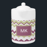 Monogrammed Chevron Brick<br><div class="desc">New 2013 colour trends Sneak Peak showcasing muted colours of off white, clay brick and a gold unripe banana green in a stylish chevron zigzag pattern - Choose monogrammed or not- We have left all of the images used in this design customisable - You can play with them to your...</div>