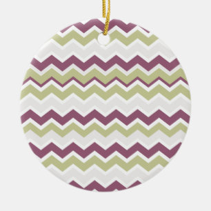 Monogrammed Chevron Brick Ceramic Tree Decoration