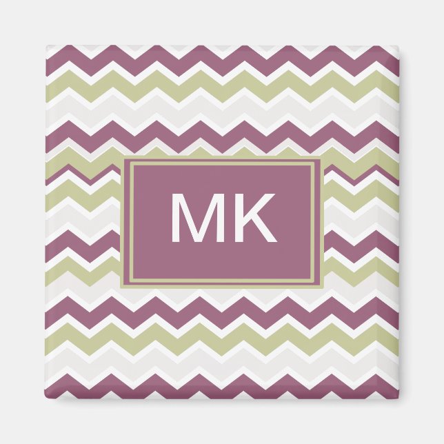 Monogrammed Chevron Brick Magnet (Front)