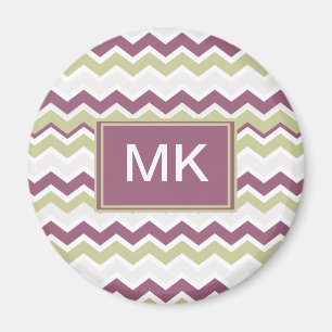 Monogrammed Chevron Brick Magnet