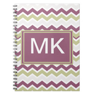 Monogrammed Chevron Brick Notebook