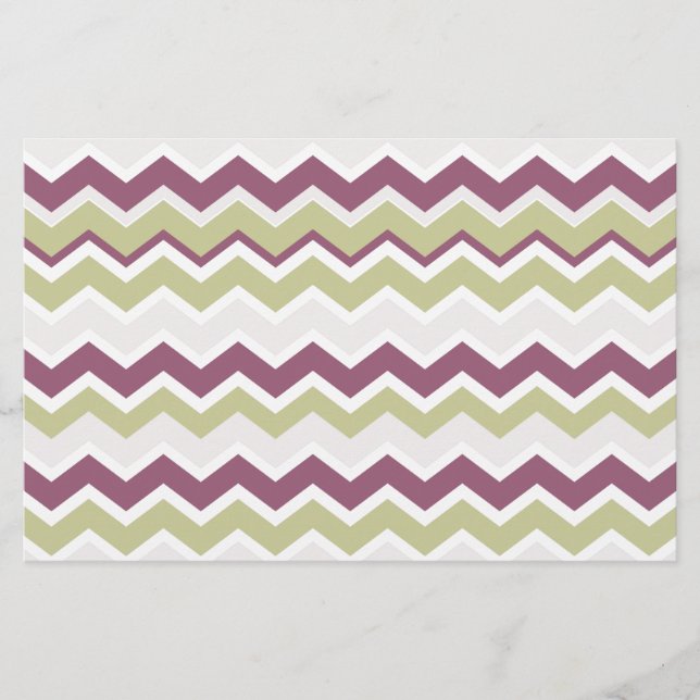 Monogrammed Chevron Brick Stationery (Front)