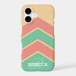 Monogrammed Chevron Pattern on Wood Graphic
