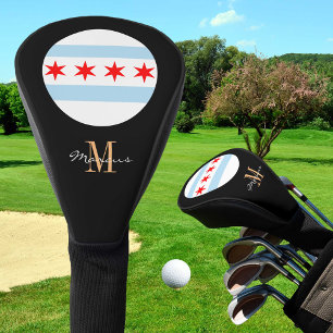 Monogrammed & Chicago Flag Golf Clubs Covers