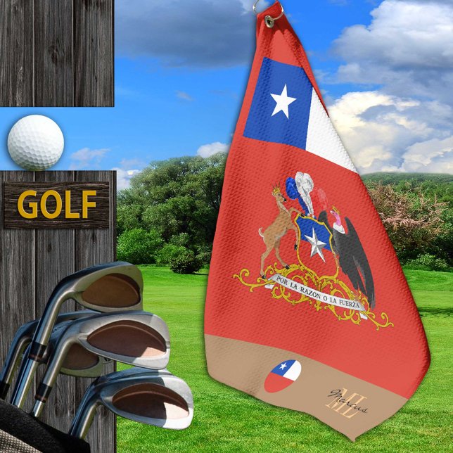 Monogrammed Chilean flag & Chile / golf towel (Creator Uploaded)
