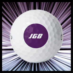 Monogrammed Choose Your Colour Background Golf Balls