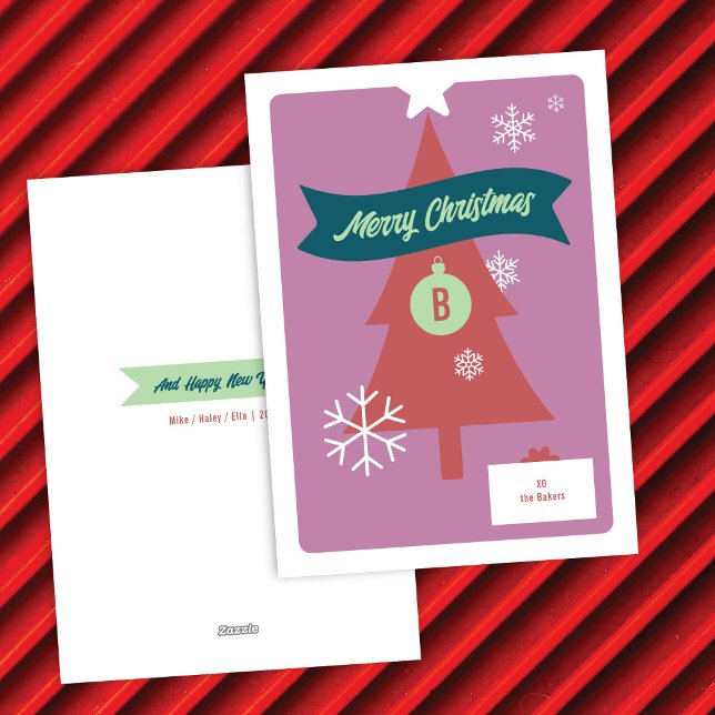 Monogrammed Christmas Icons Christmas Card (Creator Uploaded)