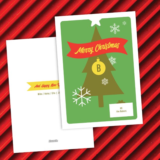 Monogrammed Christmas Icons Christmas Card (Creator Uploaded)