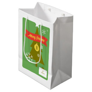 Monogrammed Christmas Icons Christmas Card Medium Gift Bag