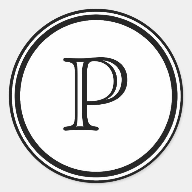 Monogrammed Classic Round Sticker (Front)
