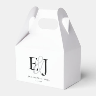 Monogrammed Classic White Elegant Wedding  Favour Box