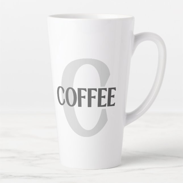Monogrammed Coffee Latte Mug (Right)
