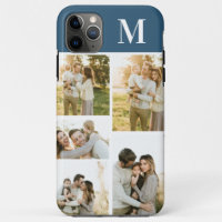 Monogrammed Collage Blue I Phone case