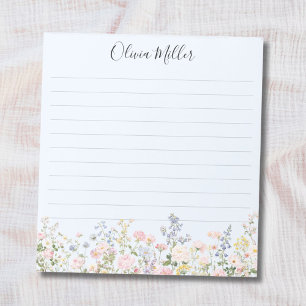 Monogrammed Colourful Flower Garden Floral Lined Notepad