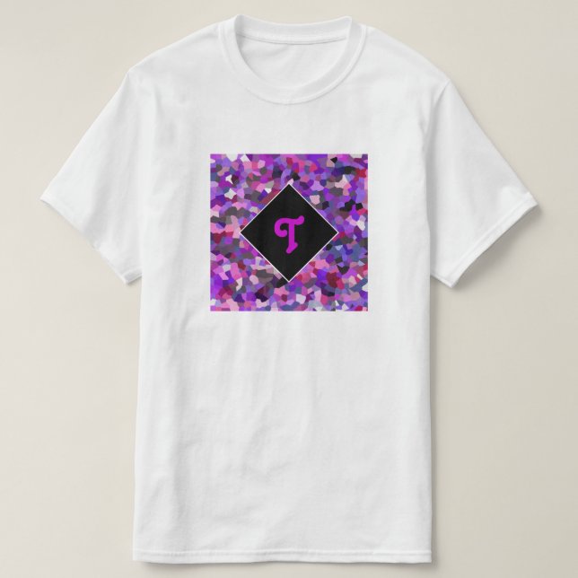 Monogrammed Confetti Purple T-Shirt (Design Front)