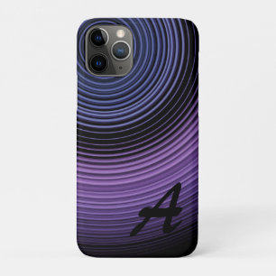Monogrammed Contemporary Blue Abstract Pattern Case-Mate iPhone Case