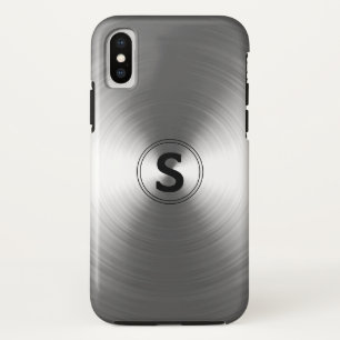 Monogrammed Contemporary Silver Radiant Pattern Case-Mate iPhone Case