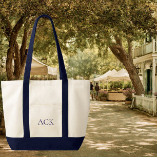 Monogrammed Contrast Colour Canvas Tote Bag