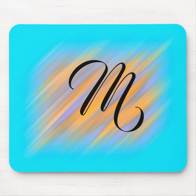 Monogrammed Cool Stripes Mouse Pad (Front)