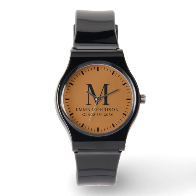 Monogrammed Copper Face Women's Watch (Front)