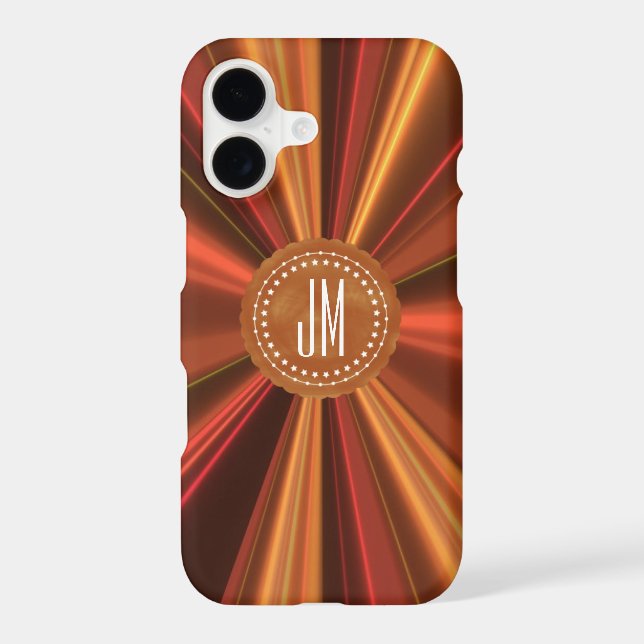Monogrammed Copper Red Abstract Fractal (Back)