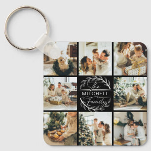 Monogrammed Couple Photo Collage   Monogram Gift K Key Ring