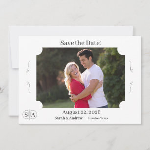 Monogrammed Cross & Rings Wedding Save The Date