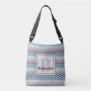 Monogrammed Crossbody Bag - Chevron Zigzag