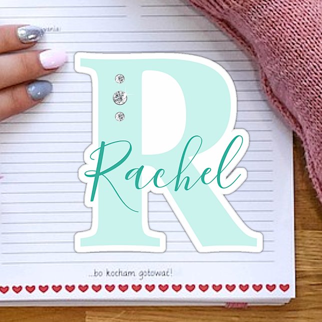 Monogrammed Custom Name Elegant Faux Diamonds (Creator Uploaded)