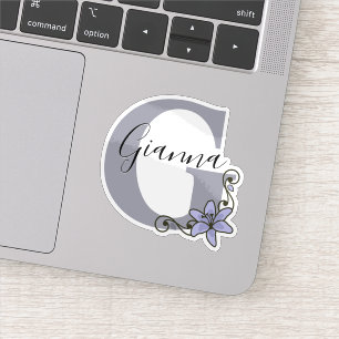 Monogrammed Custom Name Romantic Lily Flower