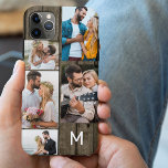 Monogrammed Dark Wood Look 5 Photo Case-Mate iPhone Case<br><div class="desc">Customised iPhone case with your initial, multi photo collage and country wood look background. The photo template is set up ready for you to add your pictures, working clockwise from top right. The photo collage uses landscape and portrait formats to give you a variety of options to place your favourite...</div>