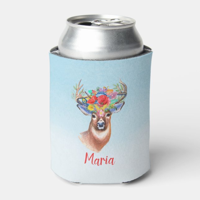 Monogrammed Deer Can Cooler (Can Front)