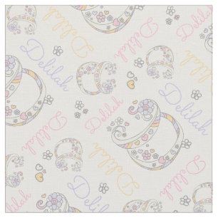 Monogrammed Delilah name and letter D fabric
