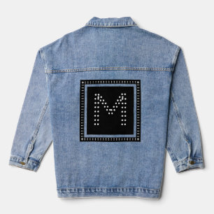 Monogrammed Diamante Effect Cool Women's  Denim Jacket