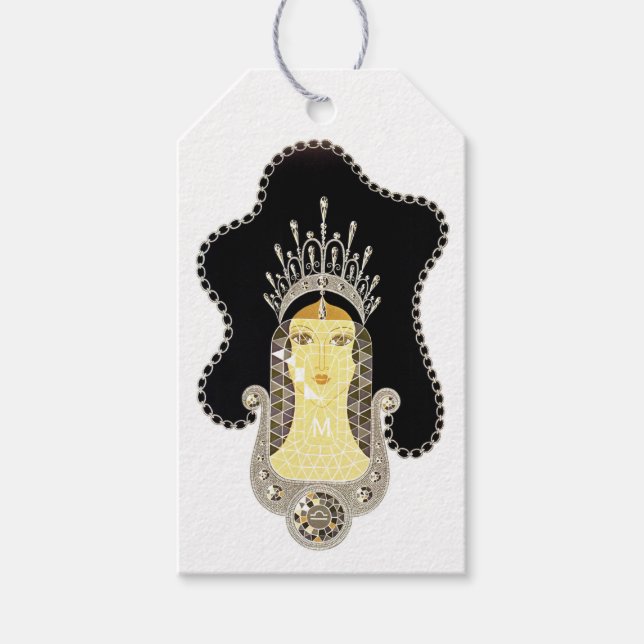 Monogrammed Diamond April Birthstone Gift Tags (Front)