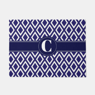 Monogrammed Diamond Pattern Doormat