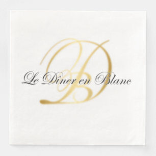 Monogrammed dinner napkin for Diner en Blanc