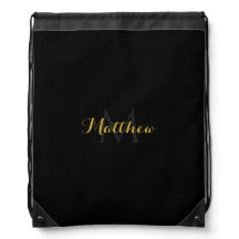 Monogrammed Drawstring Backpack with Personalised