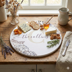 Monogrammed Dried Floral Cutting Board