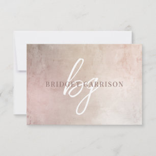 Monogrammed Dusty Pinky Brush Painted Card