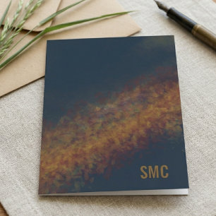 Monogrammed Earth Tone Geode Blank Notecard