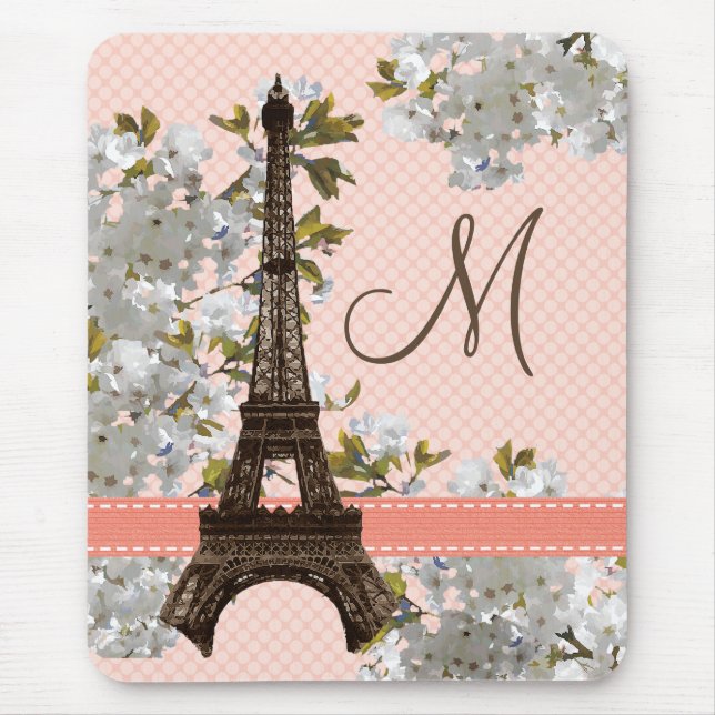 Monogrammed Eiffel Tower Mousepad (Front)