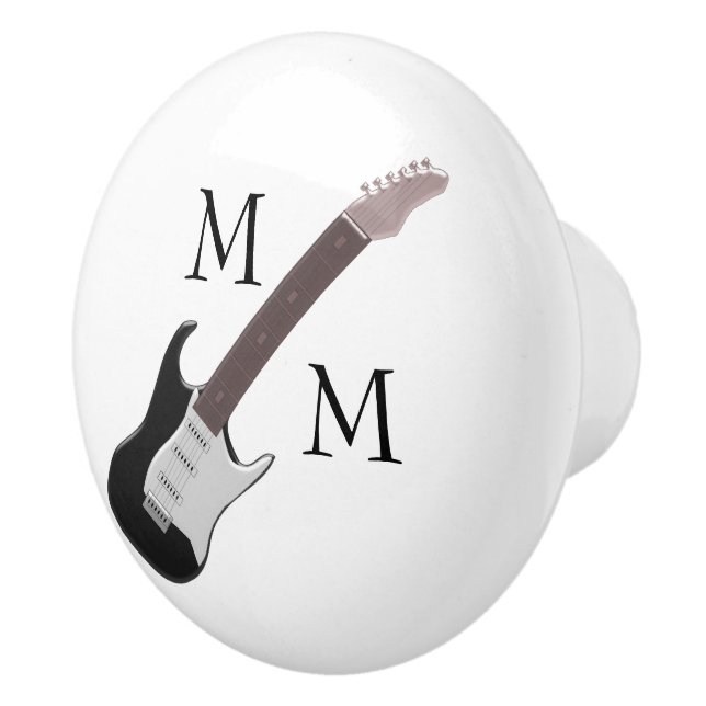 Monogrammed Electric Guitar Ceramic Knob (Right)